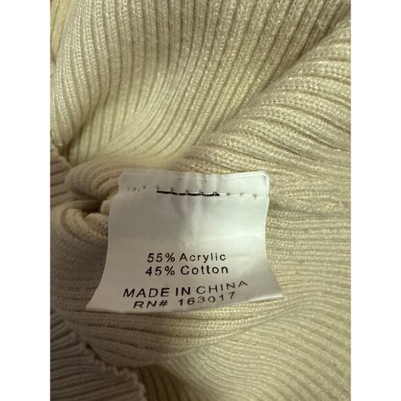 Princess Polly Beige Long Sleeve Ribbed Half Zip High Neck Crop Sweater Top S/M - Picture 4 of 4